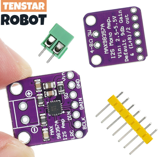 TENSTAR MAX98357 I2S Klasse D Verstärker Modul DAC Decoder Audio Board in Purple für Raspberry Pi und ESP32 - Bild 1