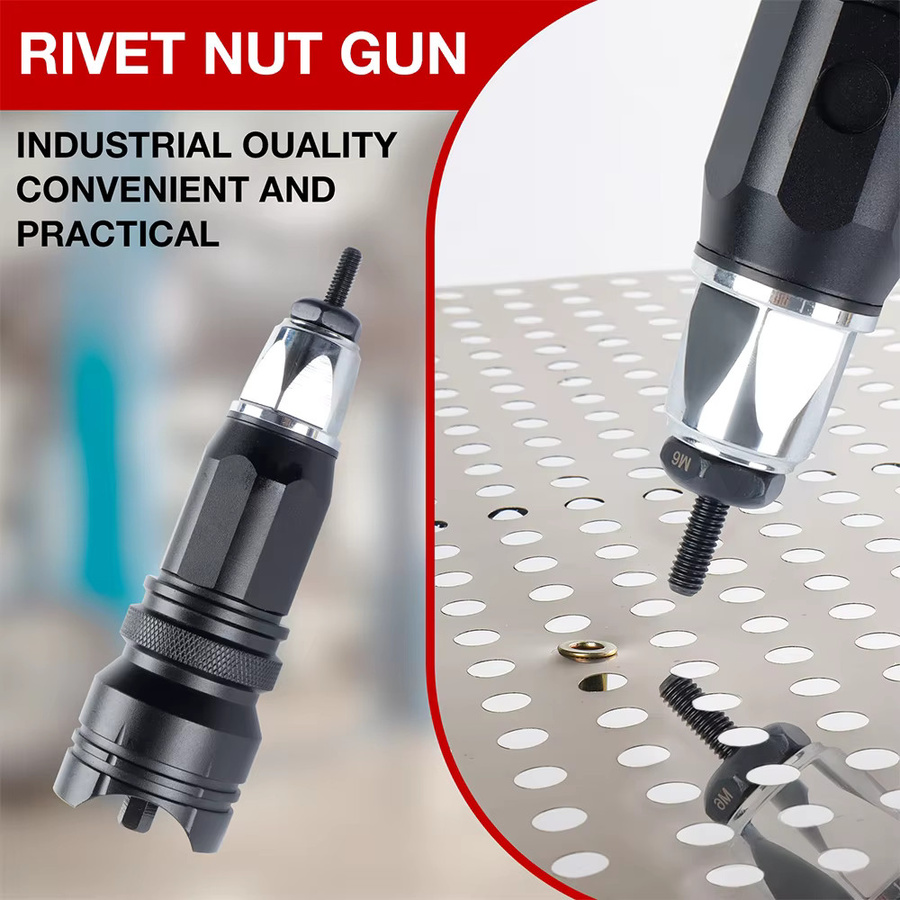 Professionelle elektrische Nietmutternpistole als Akku-Nietwerkzeug für M3 M4 M5 M6 M8 M10 Muttern - Bild 2