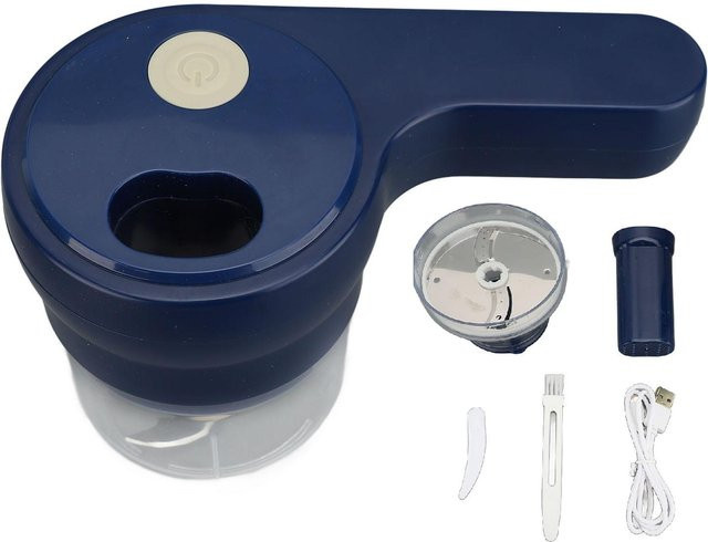 TOMTOP JMS Multifunktionaler elektrischer Handgemüsezerkleinerer 4 in 1, kabellos, transparent-blau - Bild 1