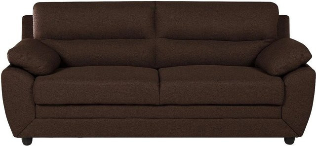 Vente-unique Sofa Manoa Schokobraun Stoff ohne Schlafmöglichkeit Breite: 201 cm - Bild 1