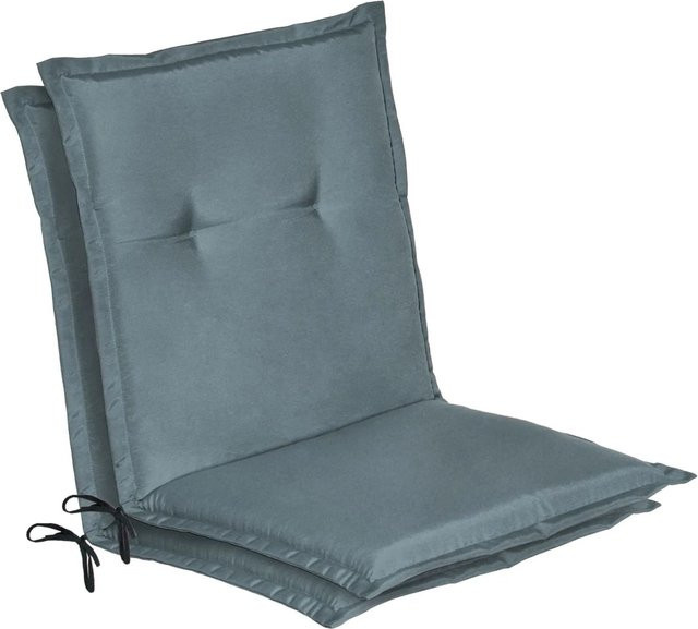 Beautissu 2er Set Niedriglehner Auflagen Loft in Taubenblau, B/T/H: 100 x 50 x 6 cm - Bild 1