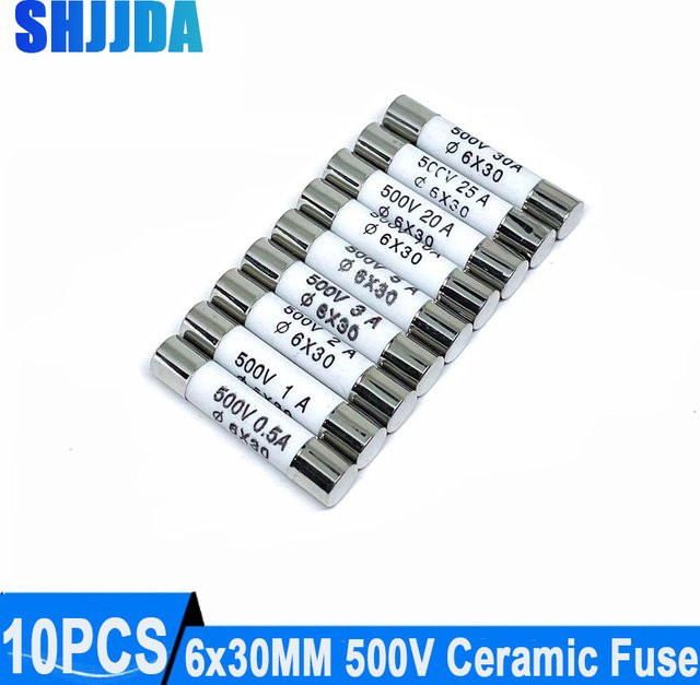 10er Set SHJJDA Keramik-Schnellsicherungen 6 x 30 mm in Weiß - Bild 1