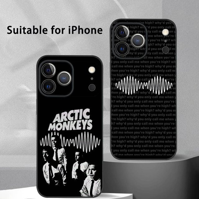 Logo A-Arctic M-Monkeys Handyhülle für iPhone 11 bis 17 Pro Max Plus Mini Schwarz Frosted Soft Shell - Bild 1