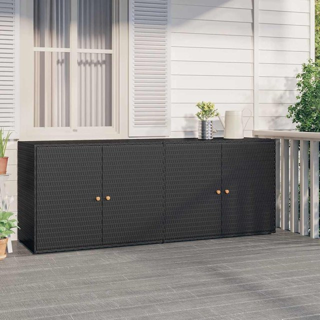 vidaXL Gartenschrank aus Poly Rattan in Schwarz, H x B x T: 198 x 55,5 x 80 cm - Bild 3
