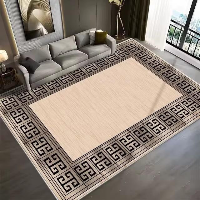 Karpetti Luxusteppich Beige, Rutschfeste und Maschinenwaschbare Matte aus Polyester, B/T: 60 x 40 cm - Bild 1