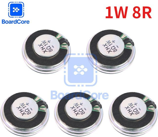 YTDMEN 5er Set Mini Ultradünne Rundlautsprecher in Schwarz, Durchmesser: 3 cm, 1W 8 Ohm für Arduino - Bild 1
