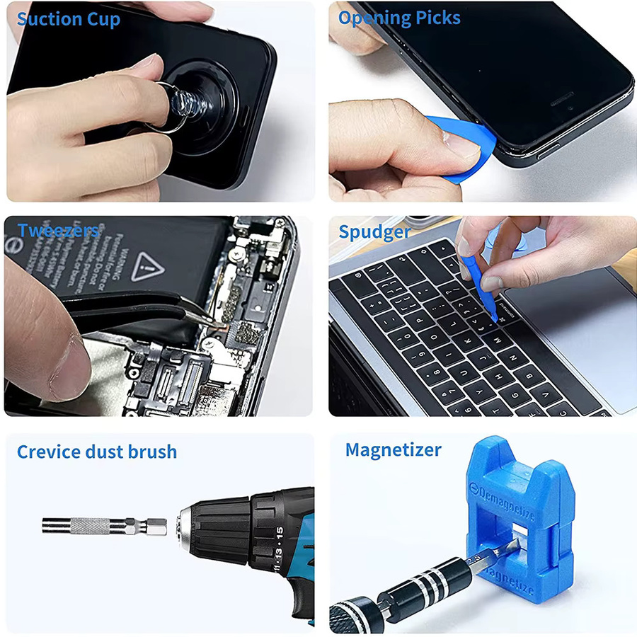 WOZOBUY 140-in-1 Präzisions-Schraubendreher-Set mit 118 magnetischen Bits für Computer, Laptop und Handy - Bild 5