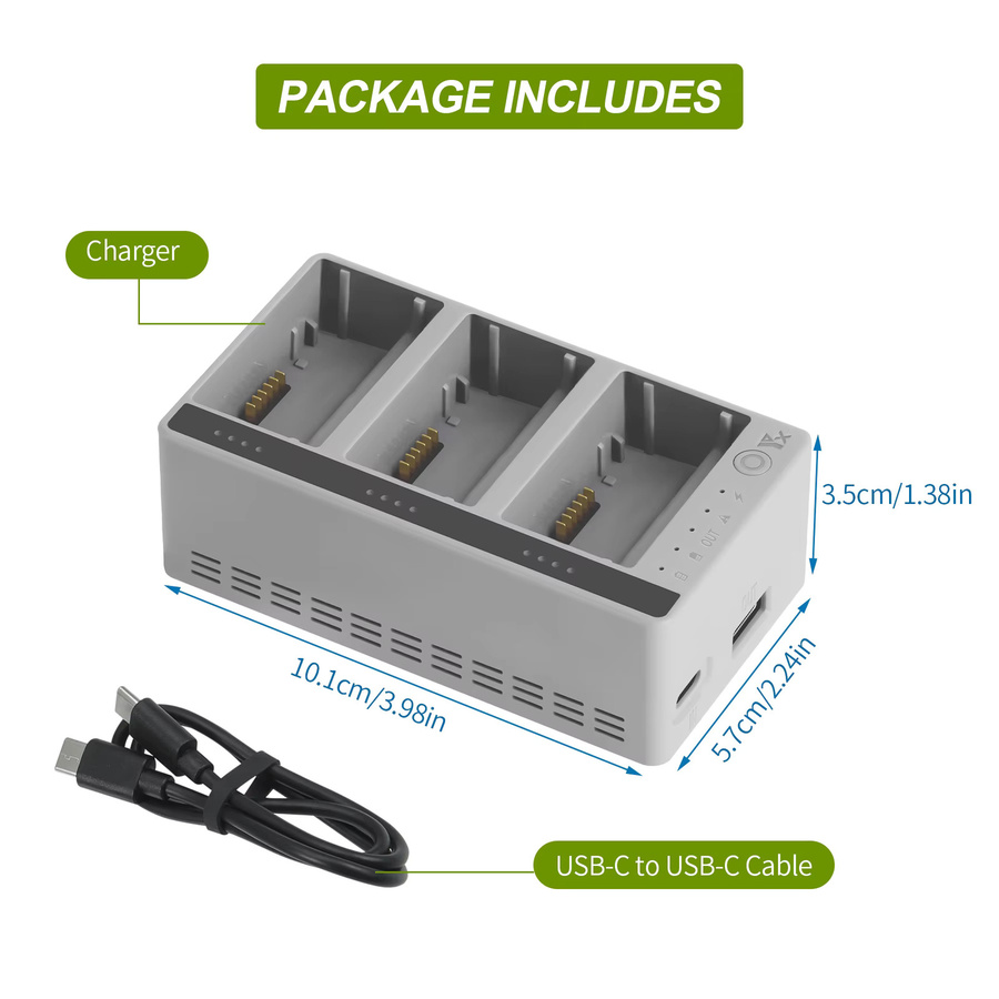 DJI Lito 1/X1 Drohnen-Ladegerät mit 3-Kanal-Zwei-Wege-Ladehub und USB-C Powerbank in Weiß - Bild 3