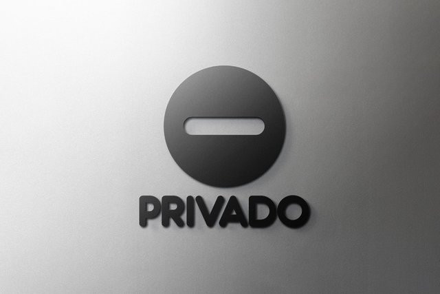 Privado No-Entry-Schild aus Acryl in Schwarz, modernes und minimalistisches 3D-Türschild für Toiletten und Salons, selbstklebend, Durchmesser: 20 cm - Bild 1