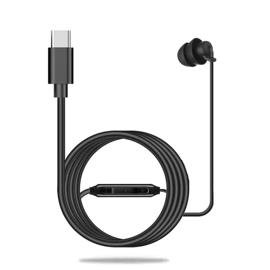 ALLOYSEED In-Ear Kopfhörer mit 3,5-mm-Jack und USB-C Anschluss, Einseitige Ohrhörer in Schwarz - Bild 1