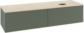 V&B Waschtischunterschrank Antao mit Frontstruktur und Beleuchtung in Grau-Grün, B/T: 160 x 50 cm - Bild 1