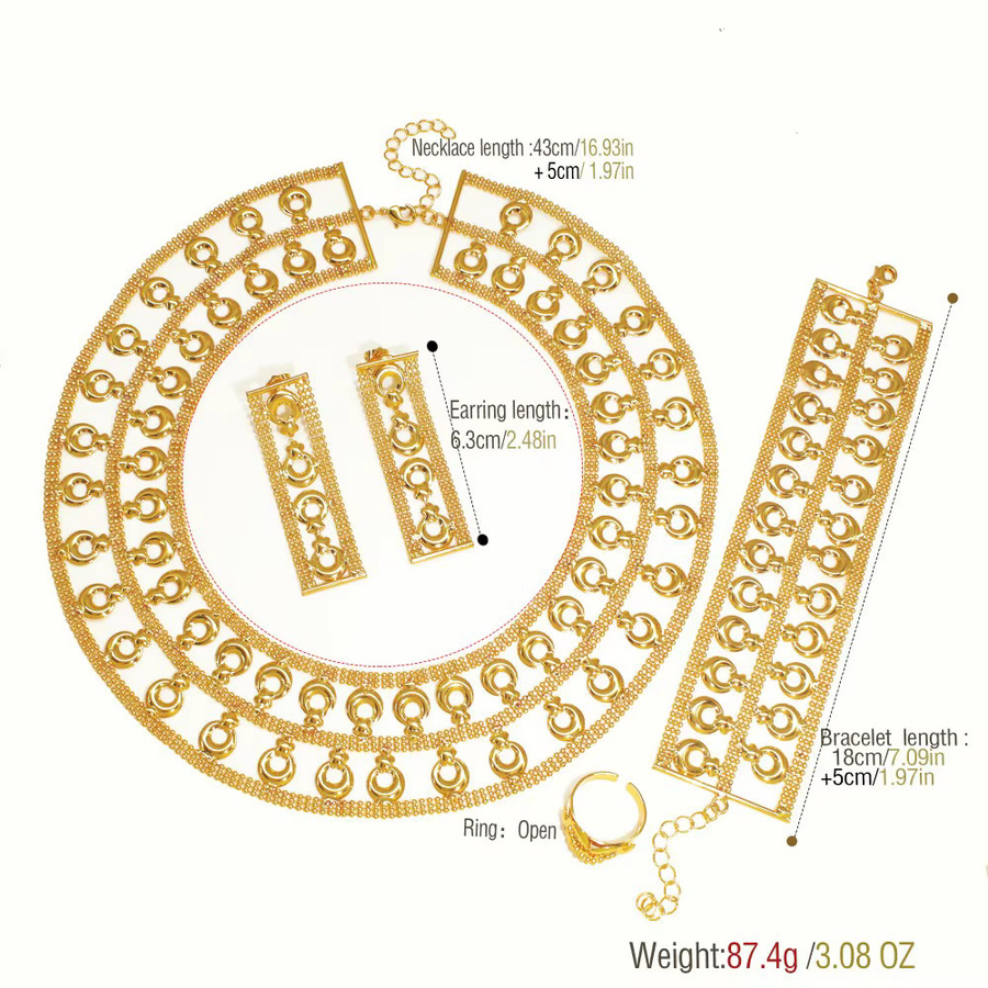 GZJPEI Schmuckset, 18K vergoldetes Messing, Damen - Bild 2