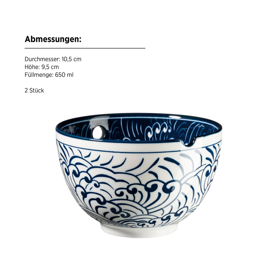Mäser Schüsselset Jurka aus Porzellan, 8-teilig, Blau/Weiß - Bild 3