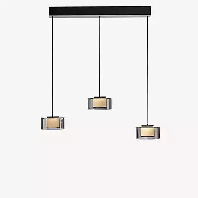 Paul Neuhaus Rika Pendelleuchte LED 3-flammig in Schwarz mit transparentem Glas - Bild 1