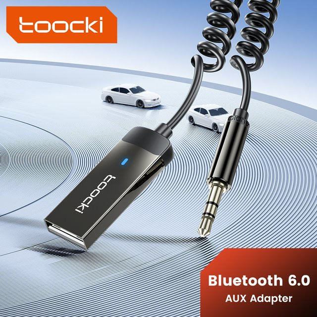 Toocki Bluetooth 6.0 Audio-Empfänger und -Sender in Schwarz mit USB auf 3,5mm Klinke und Geräuschunterdrückung für Auto und Lautsprecher - Bild 1