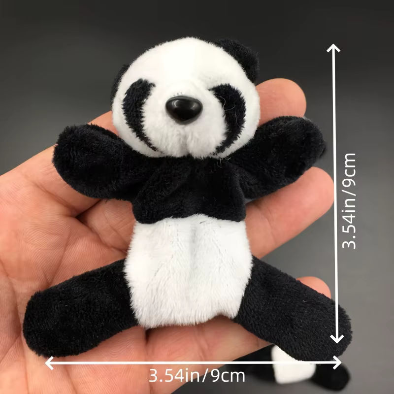 Weicher Plüsch-Panda-Magnet in Ovalform aus weißem Textil für Whiteboard und Kühlschrank - Bild 3