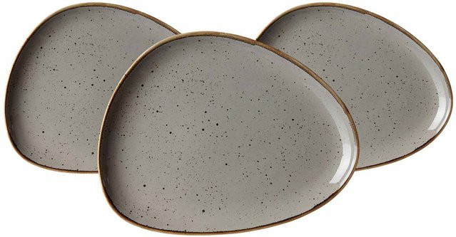 Ritzenhoff & Breker Speiseteller Taste 3er Set Grau aus Keramik B: 31 cm, T: 24 cm - Bild 1