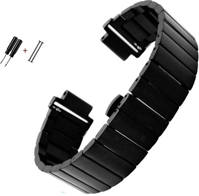 TIMEX Uhrenarmband Edelstahl, Silber Schwarz, Herren - Bild 1
