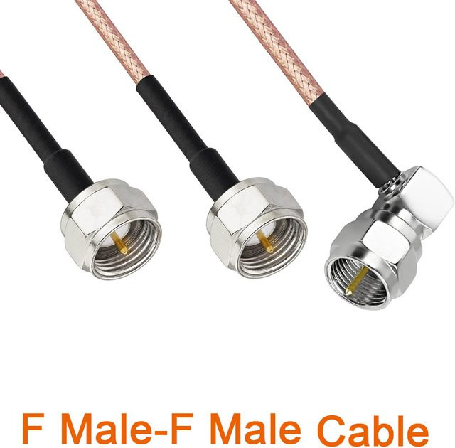 RF JKM Koaxialkabel F-Stecker auf F-Stecker rechtwinklig RG179 Pigtail Splitter 75 Ohm - Bild 1