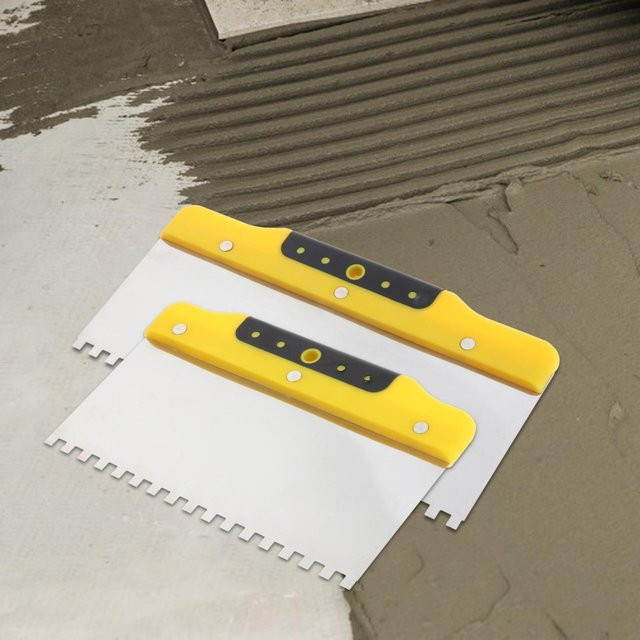 Stahl-Glättkelle für Wand und Mörtel in Gelb zur Betonverarbeitung und im Trockenbau - Bild 1