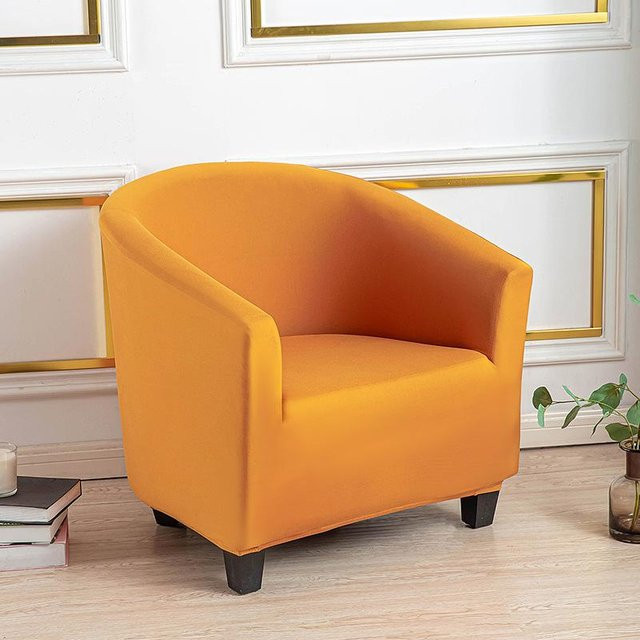 Yiran Furniture Sesselbezug aus Samt in Orange, Halbkreisförmiger Bogen Design, Breite: 60 cm, Tiefe: 40 cm - Bild 1