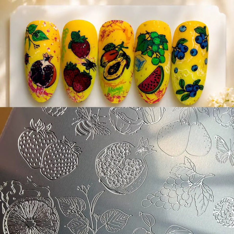 XMQ Nagelkunst Stempelset, Frucht-Muster, Maniküre - Bild 2