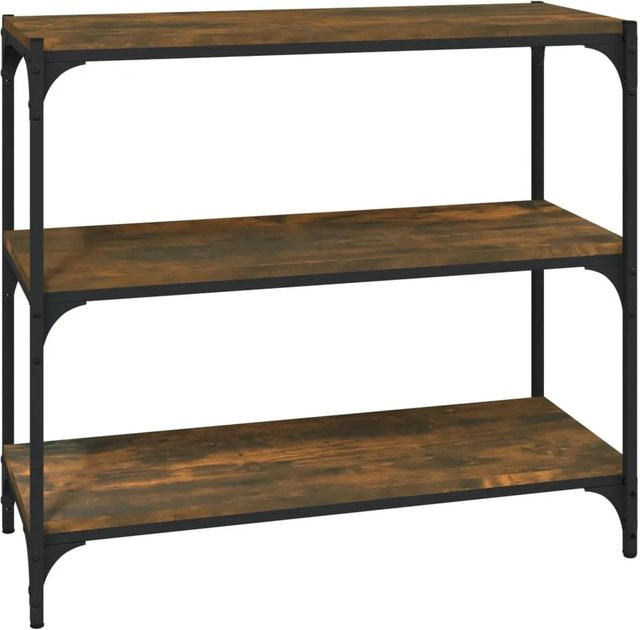 vidaXL Bücherregal im Industrie-Stil aus Holzwerkstoff und Stahl in Räuchereiche, B/T/H: 80 x 33 x 70,5 cm - Bild 1