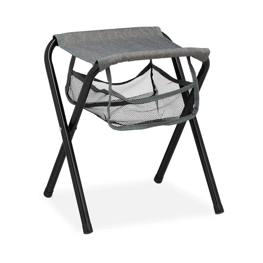 Relaxdays Campinghocker aus Eisen und Polyester in Schwarz, faltbar mit Tasche, B/T/H: 40 x 35 x 30 cm - Bild 2