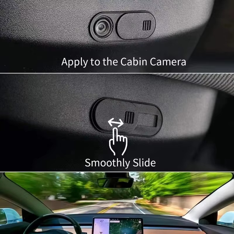 Ultradünne Dia-Webcam-Abdeckung als Sichtschutz für Tesla Model 3 und Model Y sowie für iPad, Tablet und Laptop in Schwarz - Bild 2