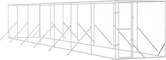 vidaXL Outdoor-Hundezwinger aus verzinktem Stahl in Silber B: 2 m, H: 14 m, T: 2 m - Bild 1