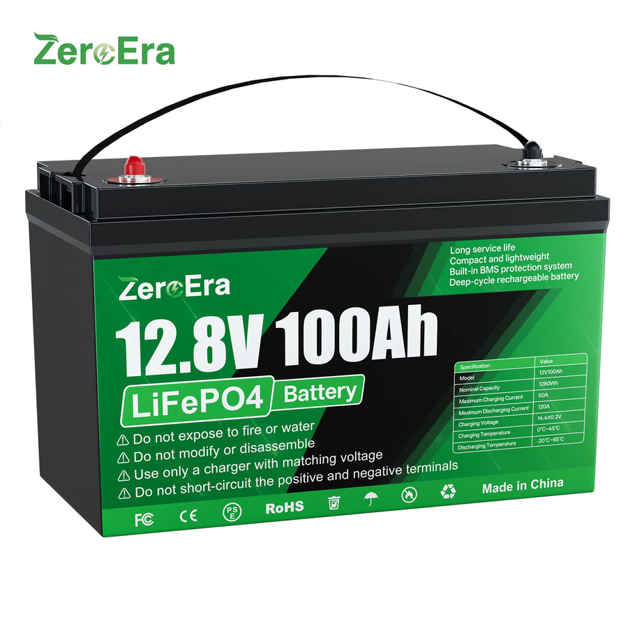 ZeroEra LiFePO4 Batterie 12V 100Ah 1280Wh mit integriertem BMS für Wohnmobile, LKWs und Camper - Bild 9