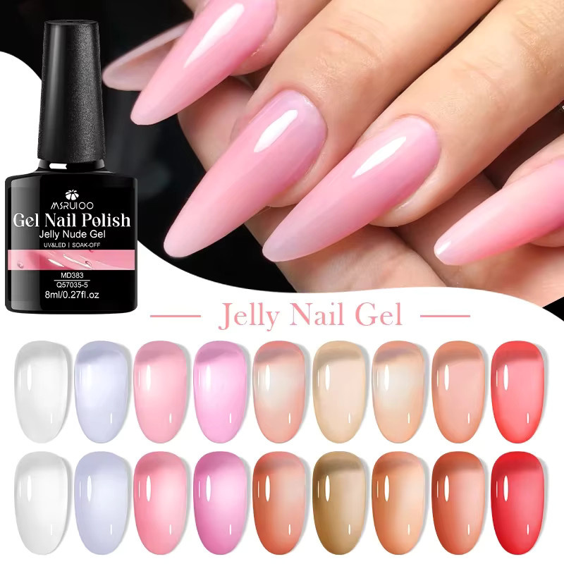 MSRUIOO Nagellack, Milchig-weißer Nude Pink, 8 ml, Glänzend - Bild 3