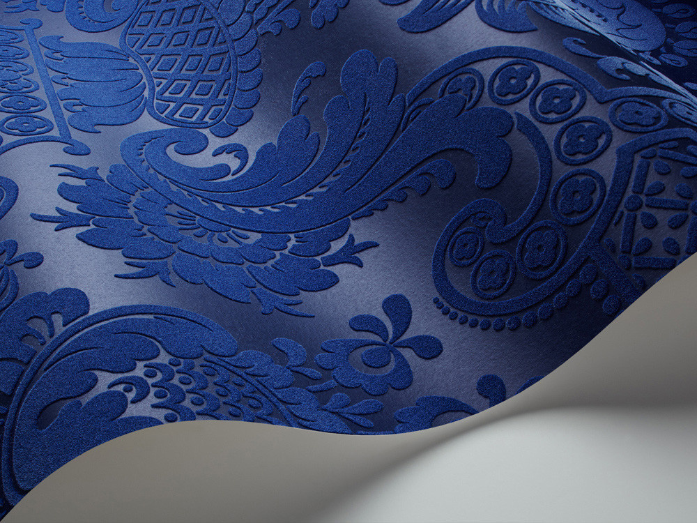 Cole & Son Tapete Petrouchka Indigo Blue Floral Abstract Non-Woven Classic - Bild 1