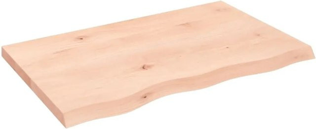 vidaXL Wandregal aus Massivholz Eiche Unbehandelt in Braun und Beige, B/T/H: 80 x 50 x 2-4 cm - Bild 1