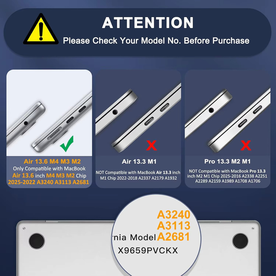 Schutzhülle für Apple MacBook Air 13,6 Zoll Case für Modelle M5 M4 M3 M2 - Bild 2