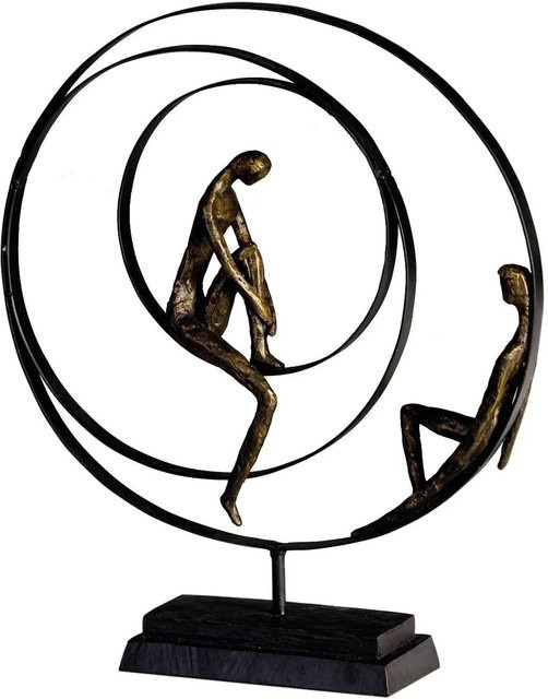 Gilde Skulptur Patience moderne abstrakte Tischdekoration in Schwarz und Gold, Höhe: 41 cm, Breite: 34 cm - Bild 1