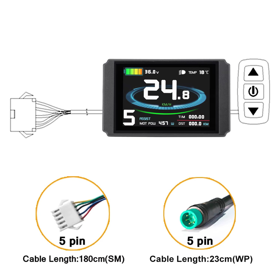 Okfeet KT LCD8H E-Bike LCD-Display für Elektrofahrräder in Schwarz - Bild 3