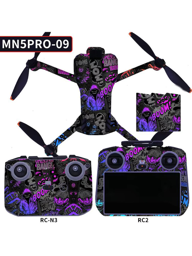 DJI Mini 5 Pro Dekoratives Aufkleber-Set in Multicolour, wasserdichter und kratzfester Schutzfolien-Satz - Bild 3