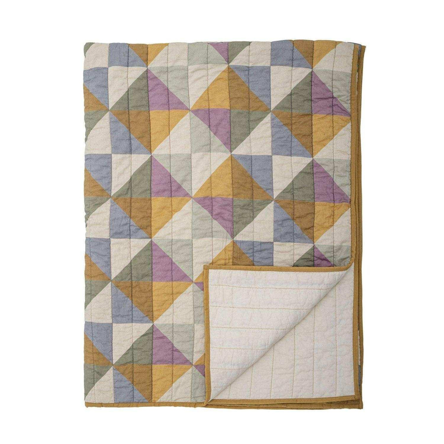 Bloomingville Plaid Crewe gelb modern geometrisch reversibel B: 150 cm, T: 125 cm - Bild 1