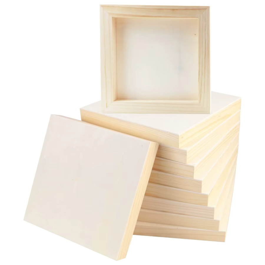 Quadratische Holzplatten aus Holz in Beige, 15 x 15 cm, leere Leinwand-Malpaneele für DIY-Kunsthandwerk, Zeichnen und Ausgießen - Bild 1