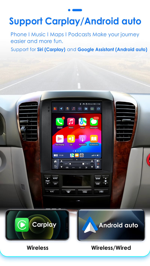 OSSURET 9,7 Zoll Android 14 Autoradio mit Carplay und GPS für Kia Sorento BL 2002-2006, Multimedia-System in Schwarz - Bild 4