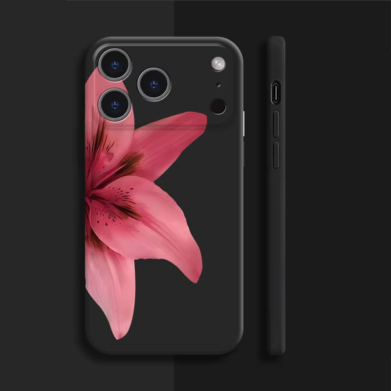 Florale weiche Handyhülle für Apple iPhone Modelle in Schwarz und Multicolour - Bild 4