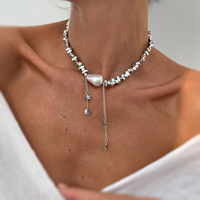 dawndesslo Halskette, Perle, Silber, Damen, Vintage - Bild 1