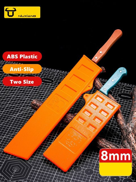 Newshark Messer-Schutzhülle aus ABS-Kunststoff für Chefmesser und Besteck in Gelb, Schwarz oder Orange, Breite: 26,3 cm bis 40 cm - Bild 1