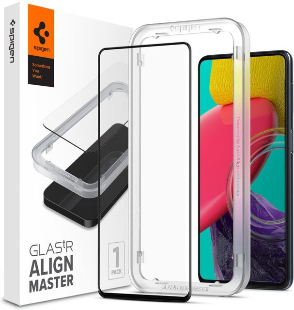 Spigen GlastR Align Master Schutzfolie aus gehärtetem Glas für Samsung Galaxy M53 M536 in Schwarz - Bild 1