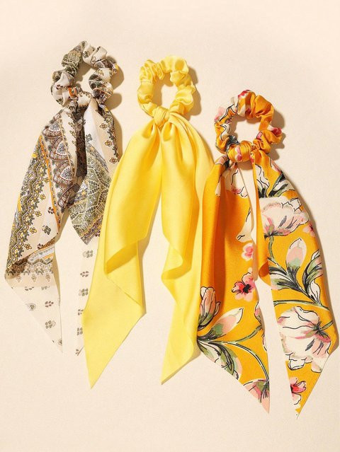 YULIN Bandana, Dreieckig, Satin, 3 Stück, Yellow, Unisex - Bild 1