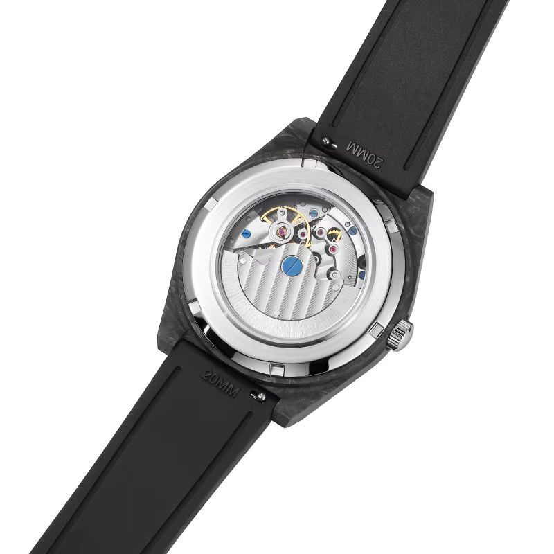 TIME TOKEN Armbanduhr Carbon, Automatik, 40 mm, Herren, Schwarz - Bild 3