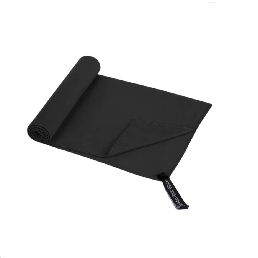 Schnell trocknendes Mikrofaser Handtuch in Schwarz für Sport, Strand und Camping - Bild 3