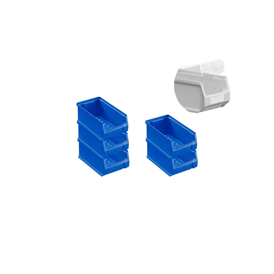 PROREGAL SparSet 5 x Blaue Sichtlagerbox 2.0 mit Abdeckung aus Kunststoff, H x B x T: 7,5 x 10 x 17,5 cm - Bild 2