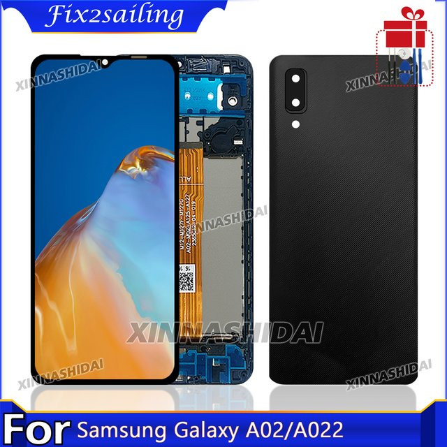 AAAA+TFT LCD-Display Touchscreen-Digitizer-Baugruppe mit Rahmen für Samsung A02/A022 in Schwarz - Bild 1